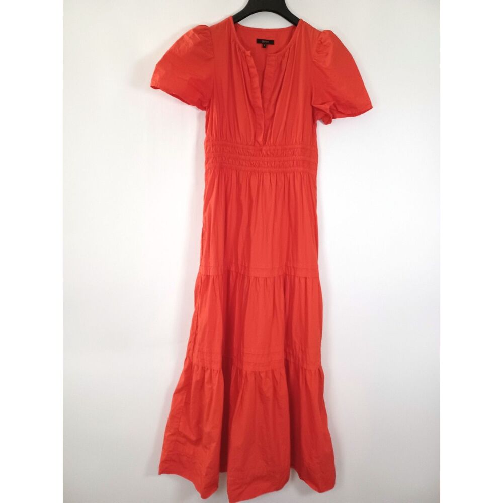 Quince Organic Cotton Tiered Maxi Dress Small Cottagecore Romantic Beachy